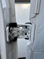 Ford Transit driver's side rear door mounts for 253 degree hinges (aka 270), DIY extra storage
