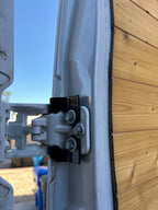 Ford Transit passenger's side rear door mounts for 253 degree hinges (aka 270), DIY extra storage